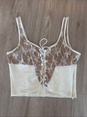 I AM GIA Merula Butterfly Corset Top White Large